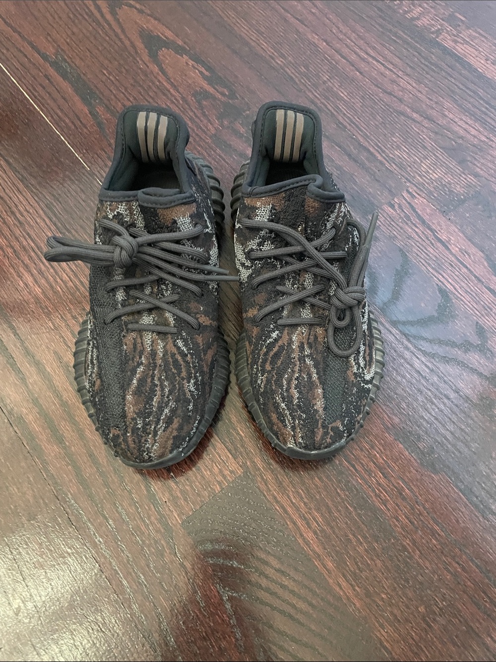 Yeezy Sneakers in Black, Brown and Cream Pattern